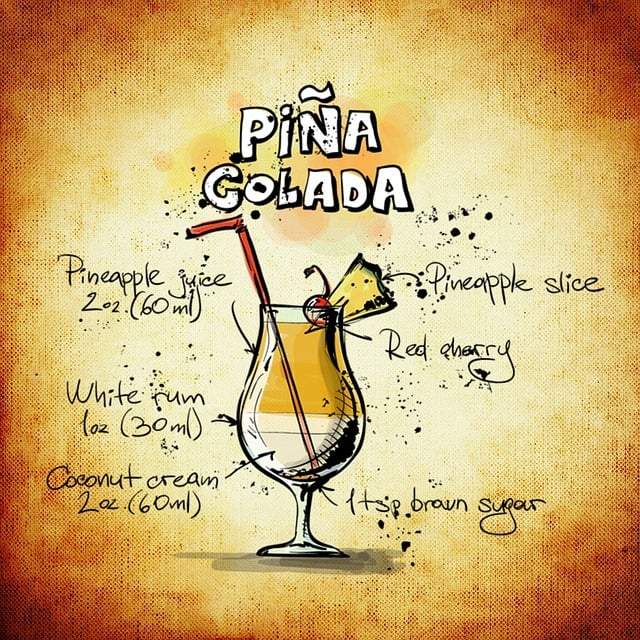 A tropical piña colada cocktail with pineapple wedge and umbrella garnish, representing the fun and creativity possible with home mixing
