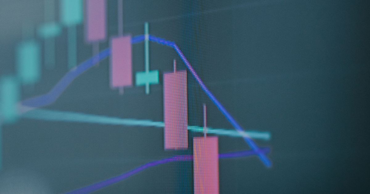 Stock market chart showing financial analysis and data visualization
